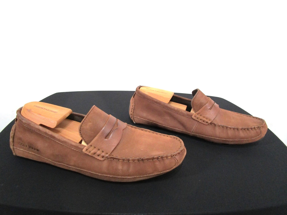 Cole Haan C35782 Wyatt Brown Nubuck Leather Penny Driving Loafers Shoes Men 8.5M